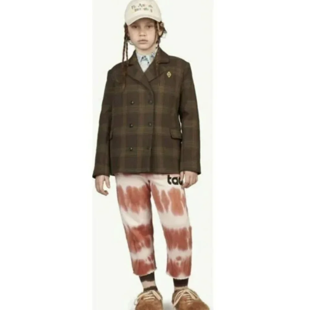 The Animals Observatory Plaid Double-Breasted Blazer Jacket Size 4 New